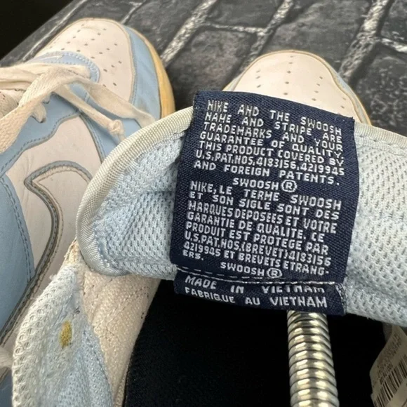 Vintage NIKE Air Force 1 Low Baby Sky Blue & White on Gum & Green - Picture 14 of 15